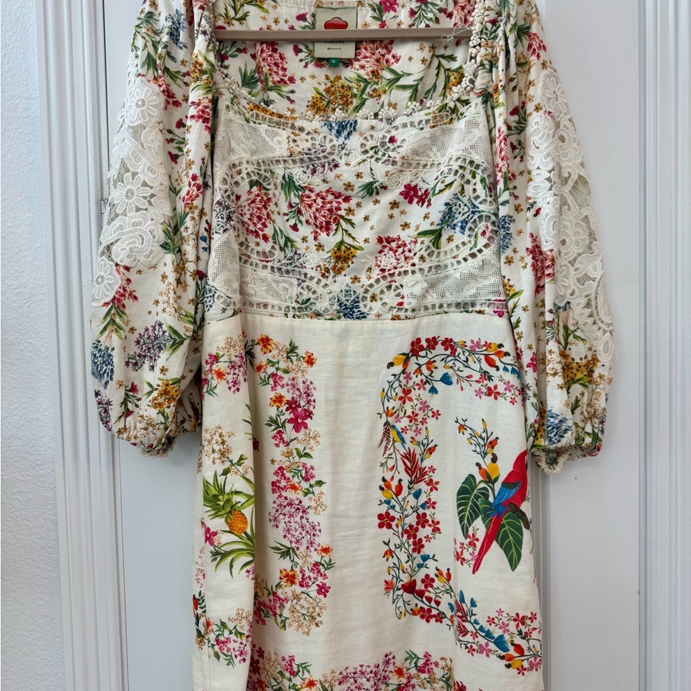 FARM Rio Cream Floral Mini Dress with Multicolor Print - Picture 4 of 7